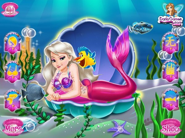game Nàng tiên cá Elsa xinh đẹp game Nang tien ca Elsa xinh dep