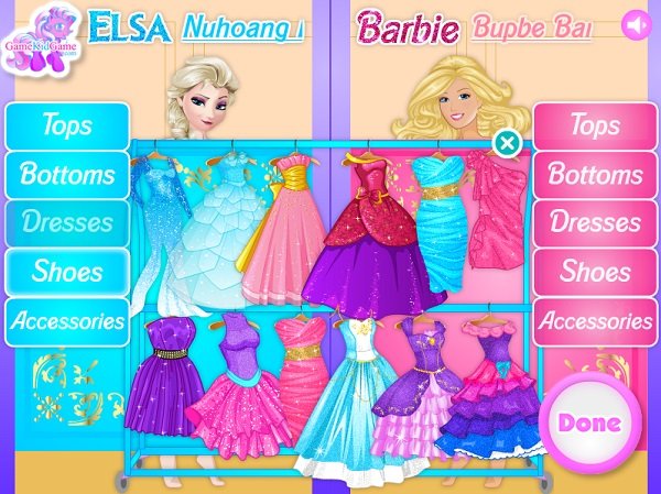 game Elsa và công chúa Barbie ai sành điệu hơn game Elsa va cong chua Barbie ai sanh dieu hon
