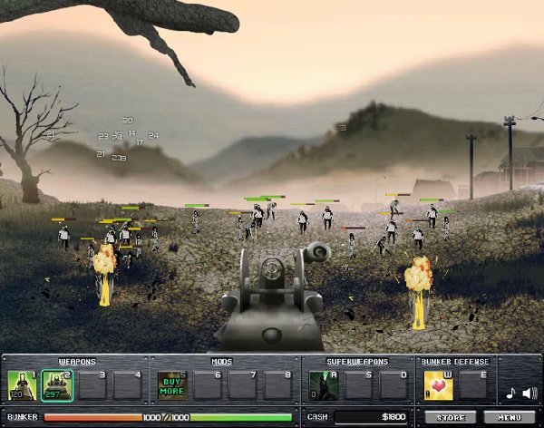 game bắn Xác sống nổi dậy màu xanh game ban xac song noi day mau xanh