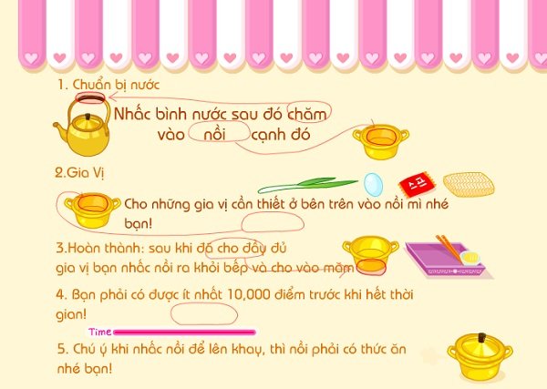 game Nấu mì tôm trứng cùng sue game Nau mi tom trung cung sue