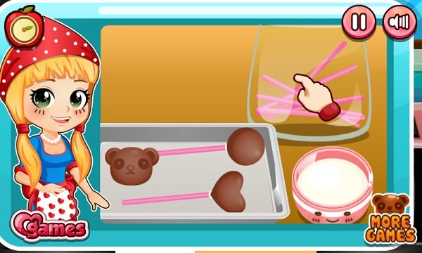 game nấu ăn Làm kẹo mút socola game nau an Lam keo mut socola