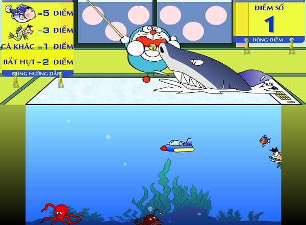 game Doremon câu cá mập ở ngoài biển game Doremon cau ca map o ngoai bien