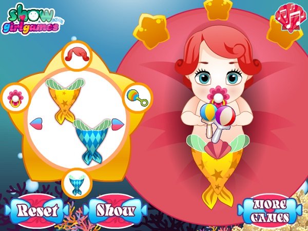 game Nàng tiên cá ariel sinh em bé con game Nang tien ca ariel sinh em be con