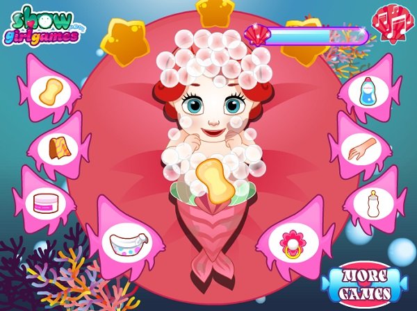 game công chúa Nàng tiên cá sinh con game cong chua Nang tien ca sinh con