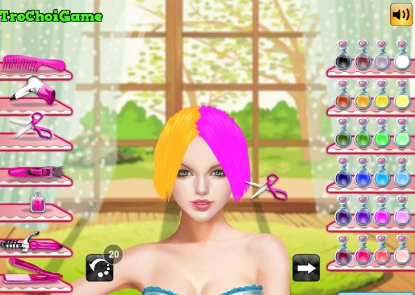 game Làm tóc cho ca sĩ nổi tiếng game Lam toc cho ca si noi tieng