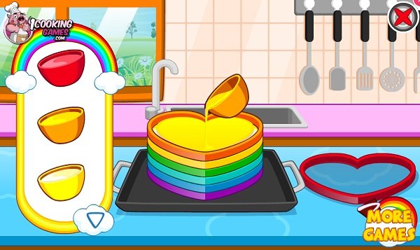 game Làm bánh kem cầu vồng game Lam banh kem cau vong