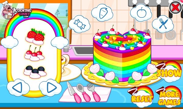 game Làm bánh sinh nhật cầu vồng game Lam banh sinh nhat cau vong