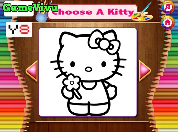 game Tô màu Hello Kitty hình ảnh 1 game Tô màu Hello Kitty hình ảnh 1