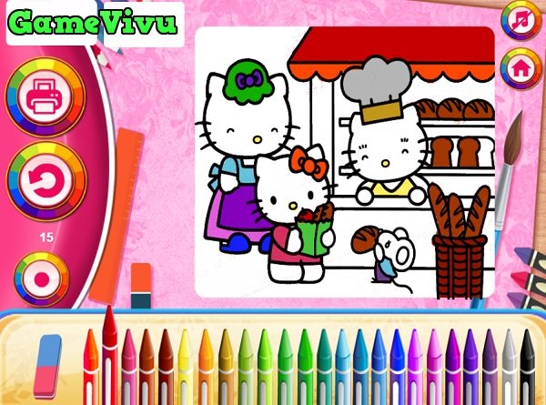 game Tô màu Hello Kitty hình ảnh 2 game Tô màu Hello Kitty hình ảnh 2