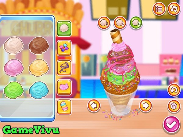 game Làm kem ốc quế 3 tầng hình ảnh 3 game Làm kem ốc quế 3 tầng hình ảnh 3