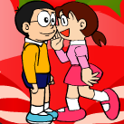 Nobita và Xuka hôn nhau Nobita và Xuka hôn nhau